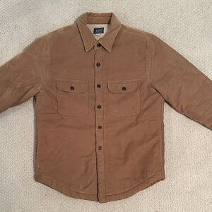 J. Crew Tan Faux Shearling Lined Corduroy Shirt Jacket